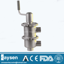 Sanitary manual LL line type flow diversion valve